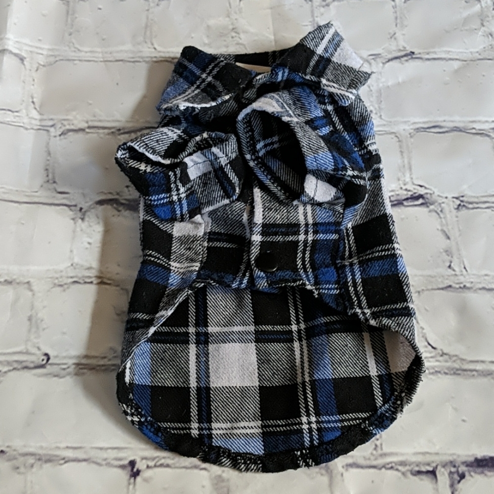 Plaid Dog Shirt, Size Small